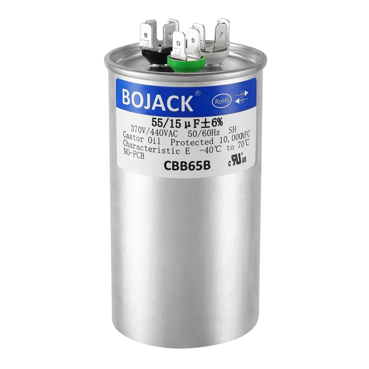 Dual Run Start Capacitor 55+15 uF 370/440 VAC for AC Unit & Heat Pump Motor