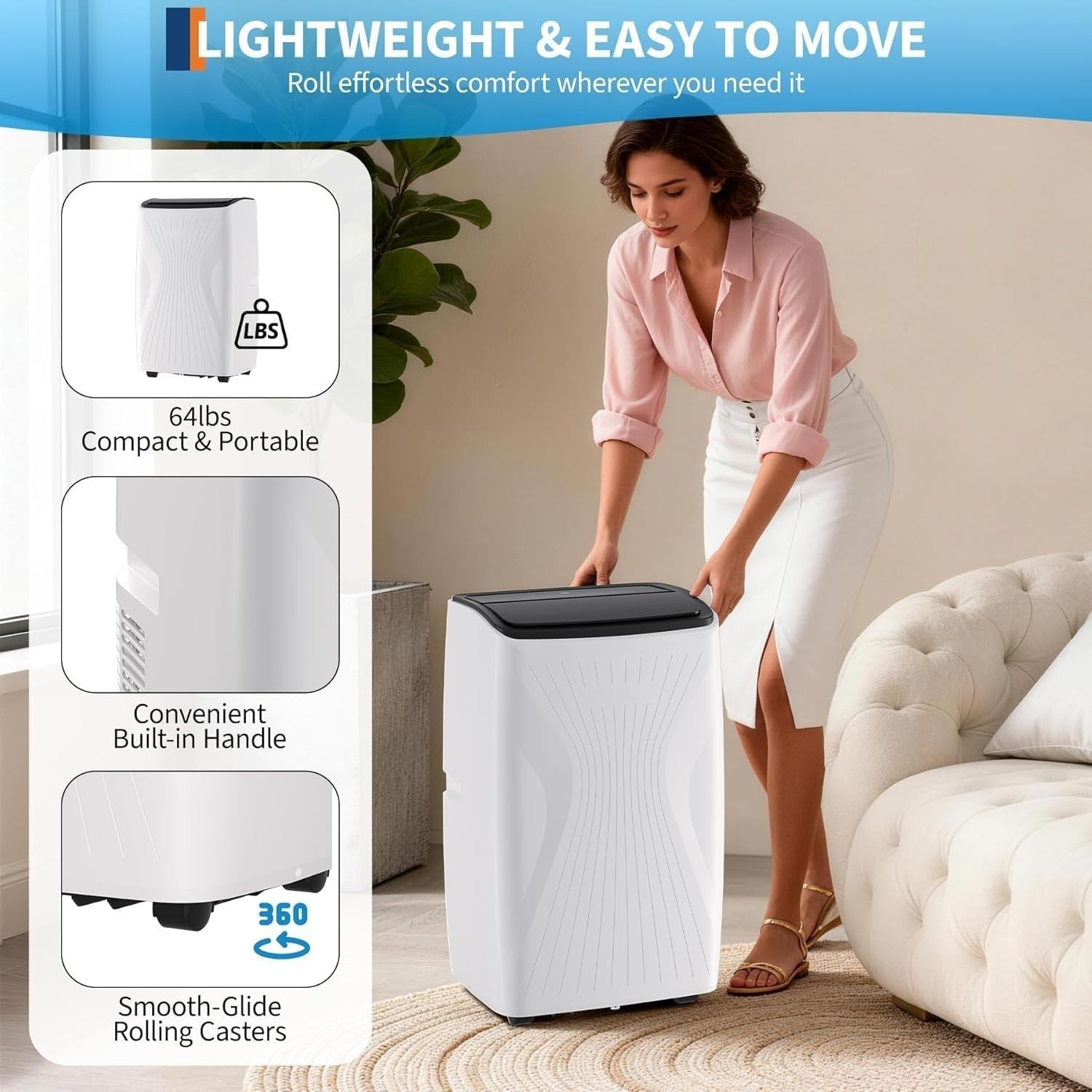 🔥Portable Air Conditioner, 14000 BTU 5-in-1 Portable AC Unit, Cool Fan & Dry Re