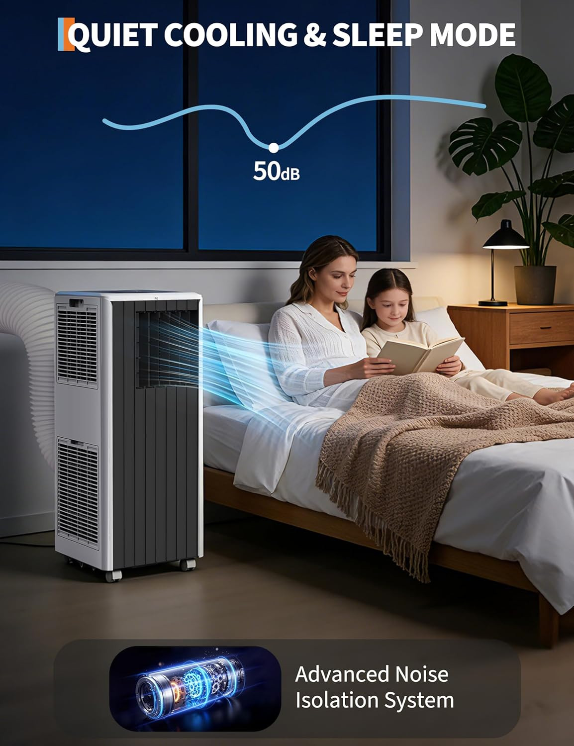 8000 BTU Portable Air Conditioner, Complete Window Kit & Remote Included – Easy