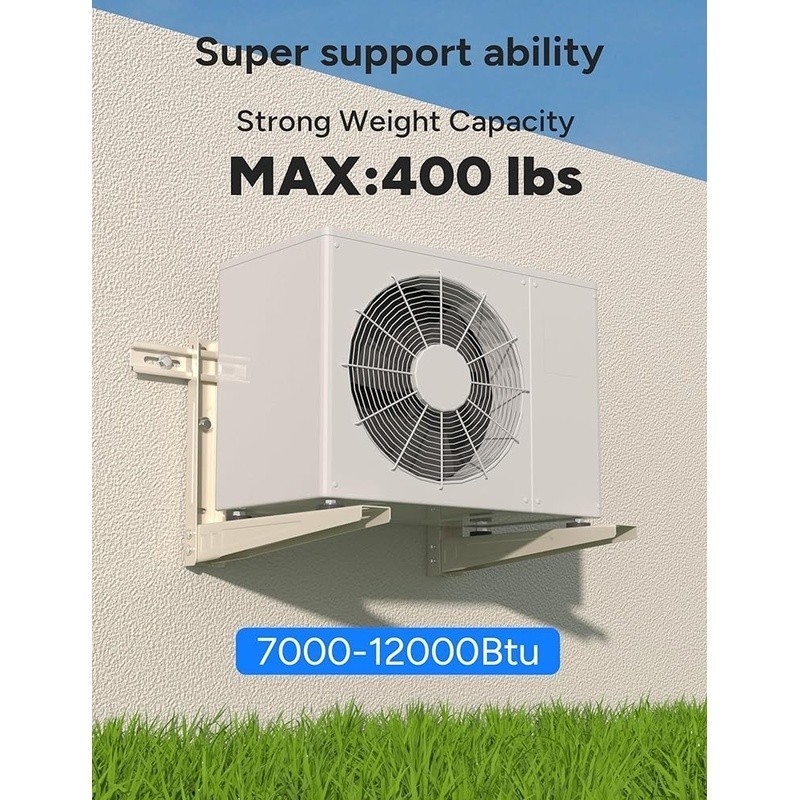 Heavy Duty AC Wall Bracket 400lbs Capacity Adjustable Crossbar Rubber Dampers US