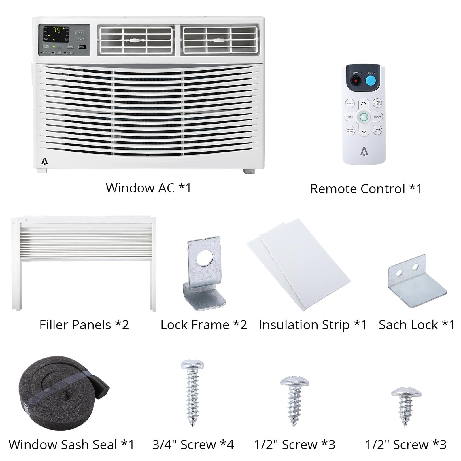 8000 BTU Window Air Conditioner with WiFi 110-115V Cools Up to 350 Sq. Ft